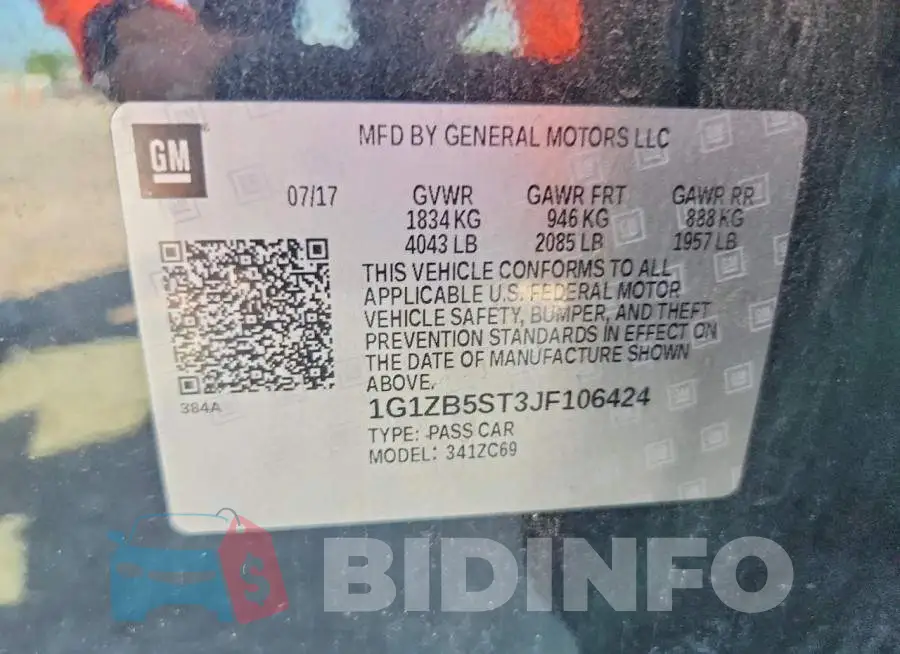 1G1ZB5ST3JF106424 Photo# 12