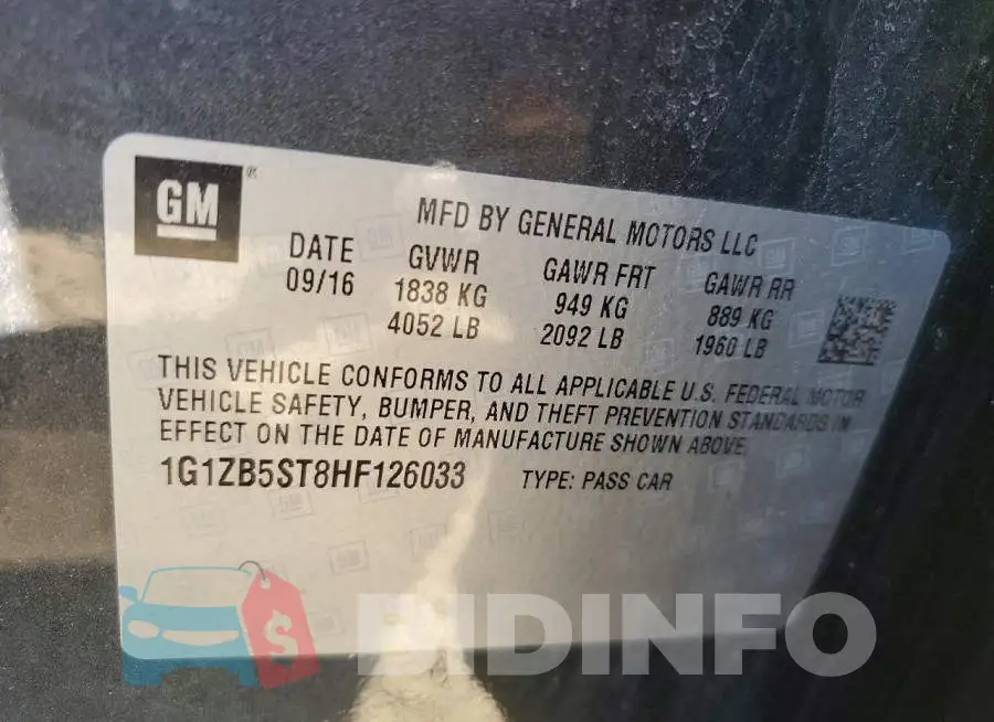 1G1ZB5ST8HF126033 Photo# 12