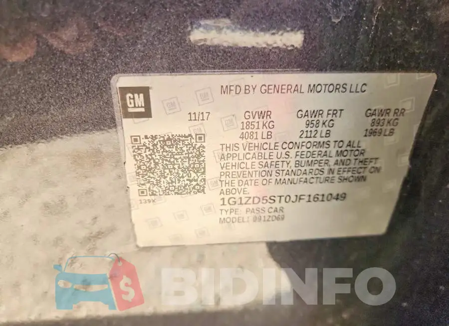 1G1ZD5ST0JF161049 Photo# 12