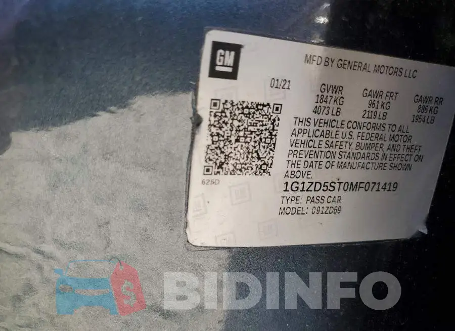 1G1ZD5ST0MF071419 Photo# 13