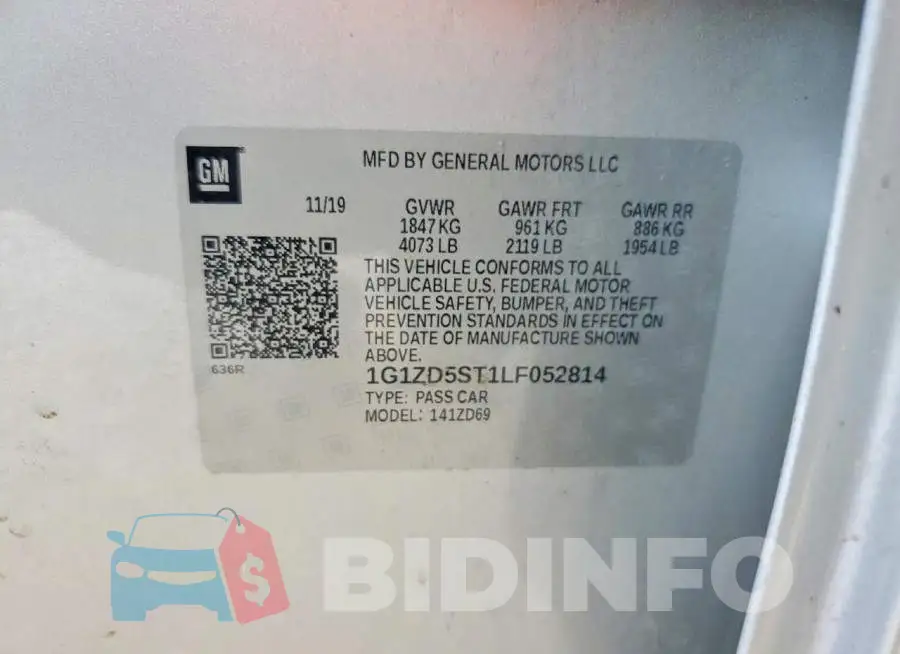 1G1ZD5ST1LF052814 Photo# 12