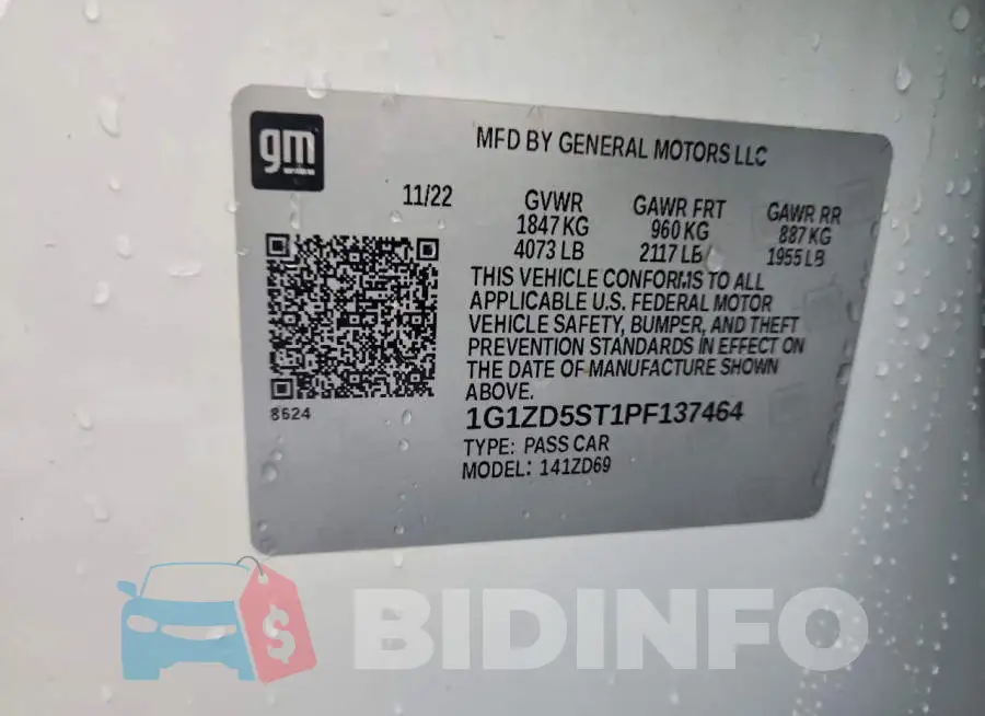 1G1ZD5ST1PF137464 Photo# 12