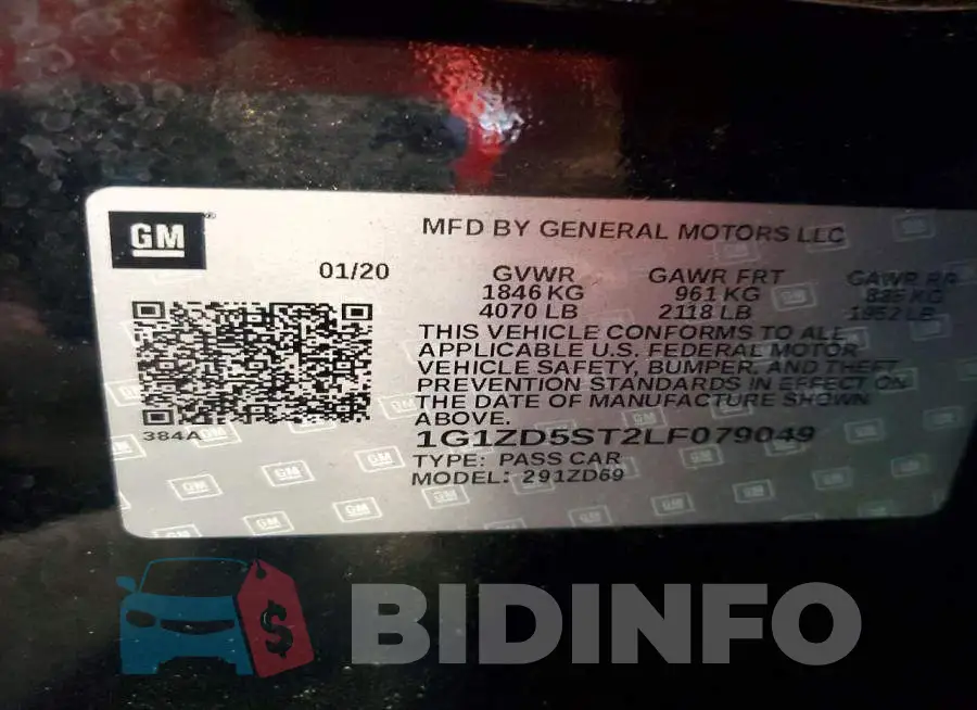1G1ZD5ST2LF079049 Photo# 12
