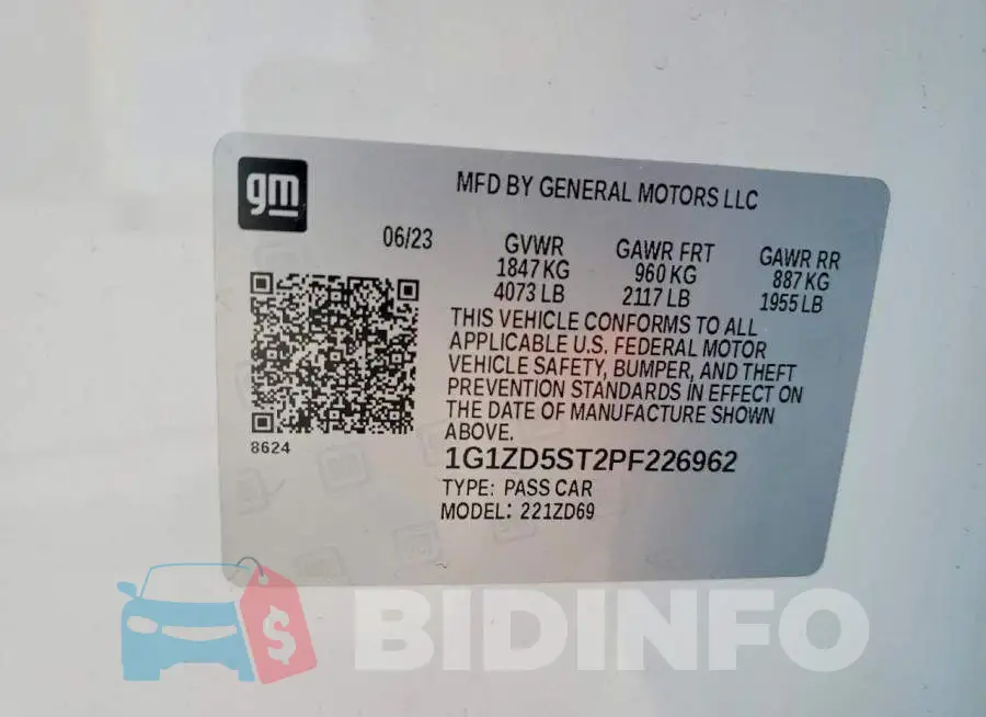 1G1ZD5ST2PF226962 Photo# 13