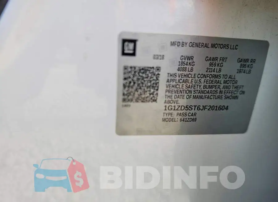 1G1ZD5ST6JF201604 Photo# 12