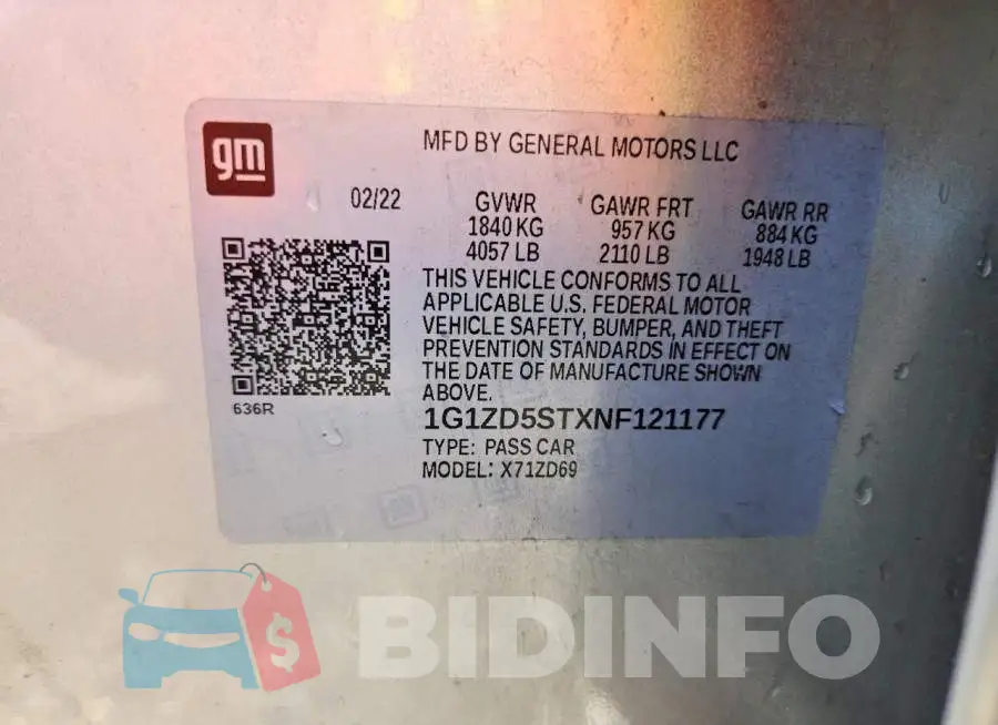 1G1ZD5STXNF121177 Photo# 12