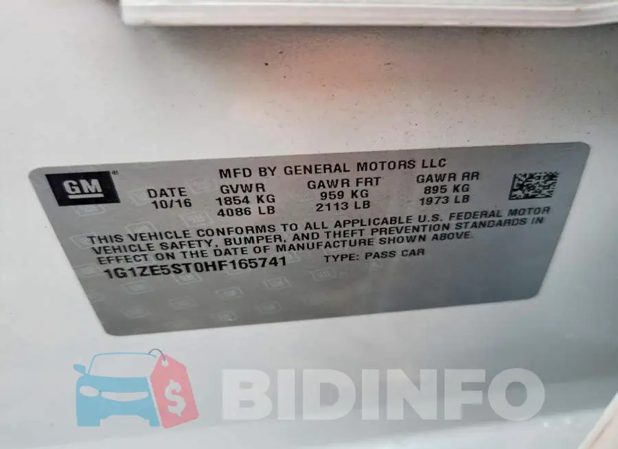 1G1ZE5ST0HF165741 Photo# 12