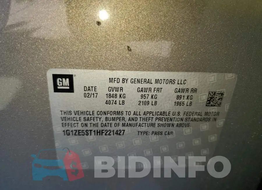 1G1ZE5ST1HF221427 Photo# 13