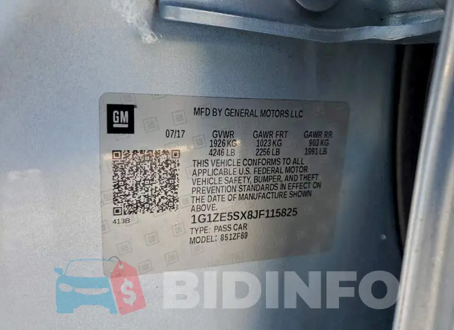 1G1ZE5SX8JF115825 Photo# 12