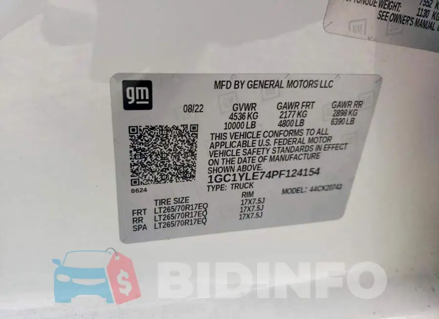 1GC1YLE74PF124154 Photo# 12