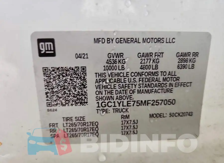 1GC1YLE75MF257050 Photo# 12