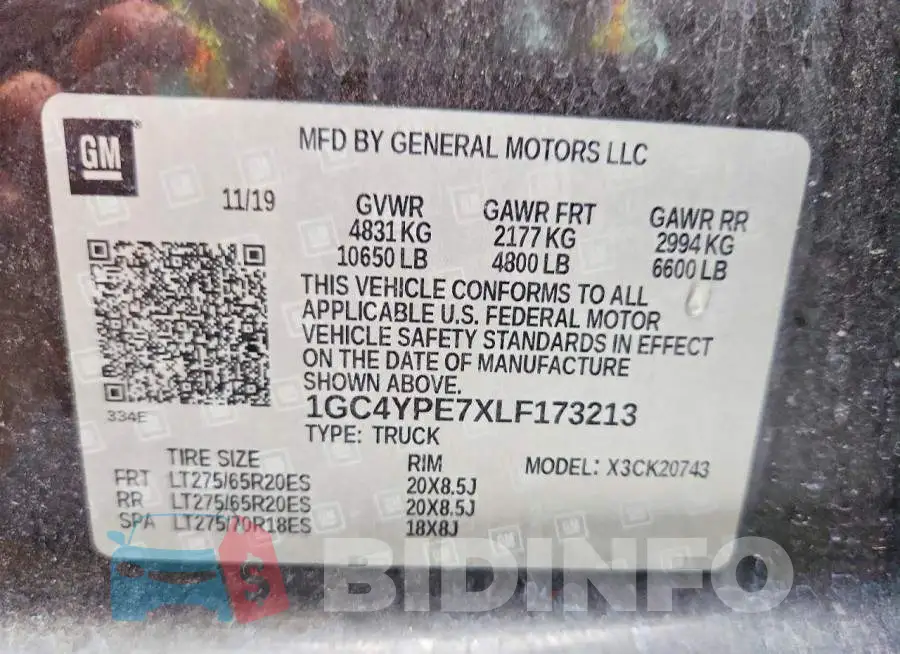 1GC4YPE7XLF173213 Photo# 12