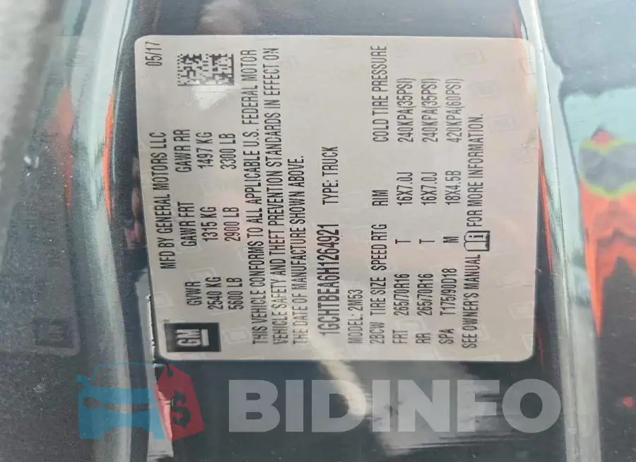 1GCHTBEA6H1264921 Photo# 12