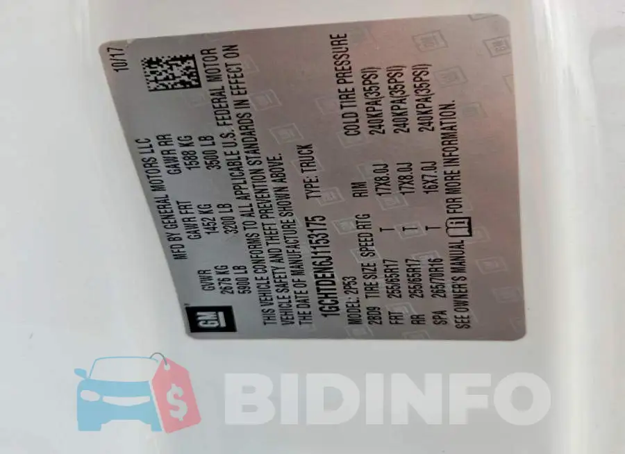 1GCHTDEN6J1153175 Photo# 12