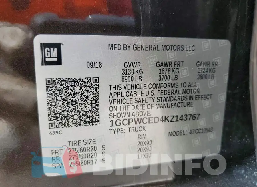 1GCPWCED4KZ143767 Photo# 13