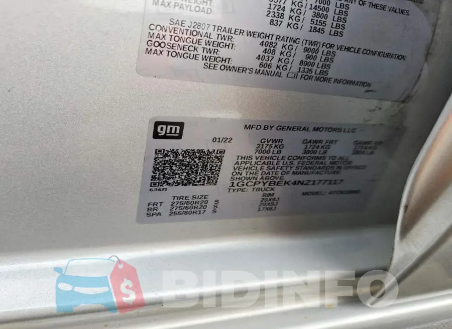 1GCPYBEK4NZ177117 Photo# 12