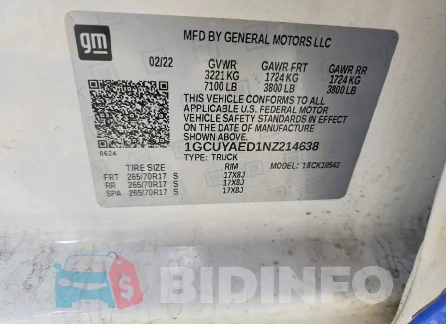 1GCUYAED1NZ214638 Photo# 12