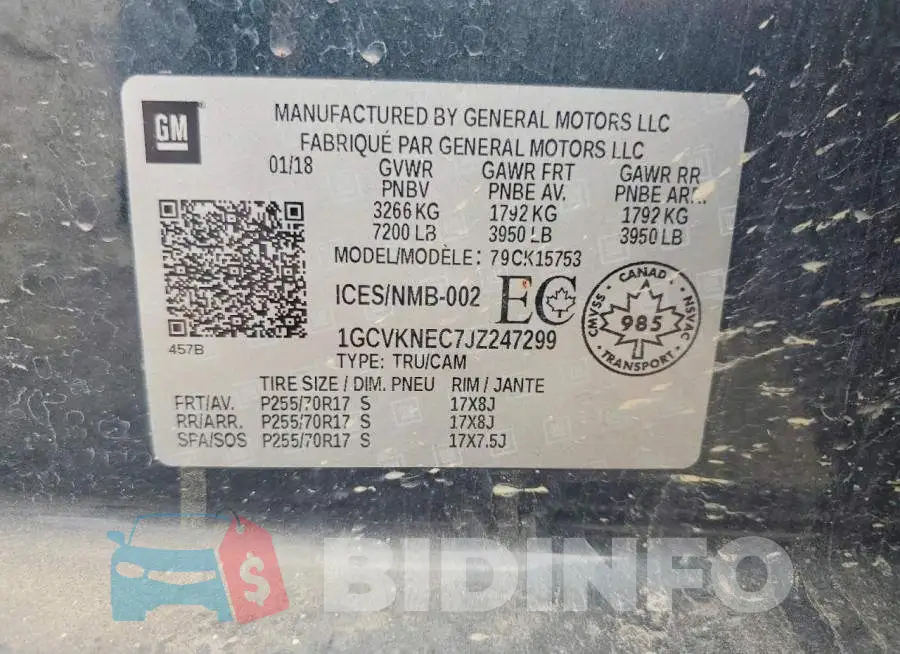 1GCVKNEC7JZ247299 Photo# 12