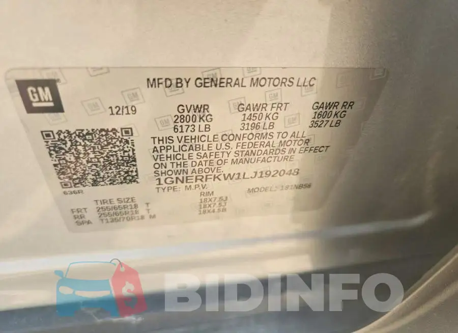 1GNERFKW1LJ192048 Photo# 12