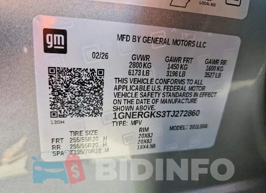 1GNERGKS3TJ272860 Photo# 14