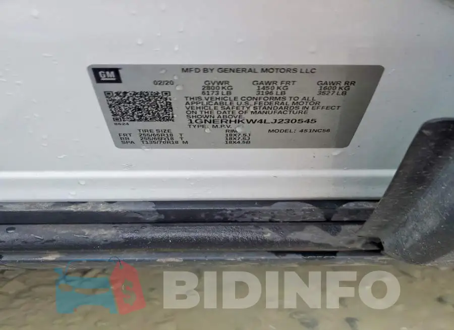 1GNERHKW4LJ230545 Photo# 13