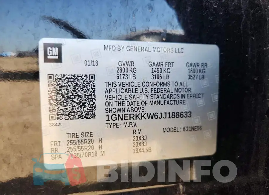 1GNERKKW6JJ188633 Photo# 13