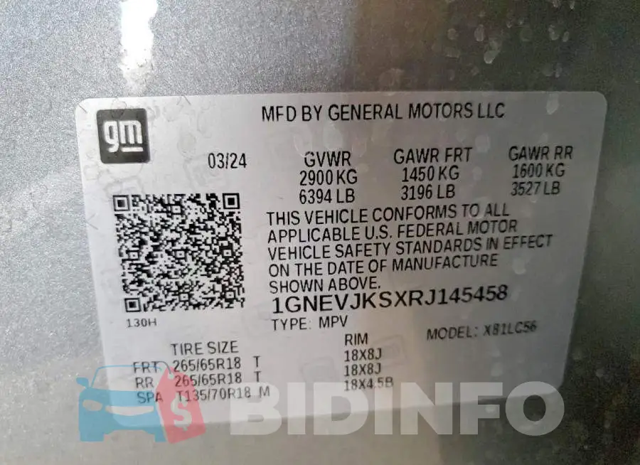 1GNEVJKSXRJ145458 Photo# 13