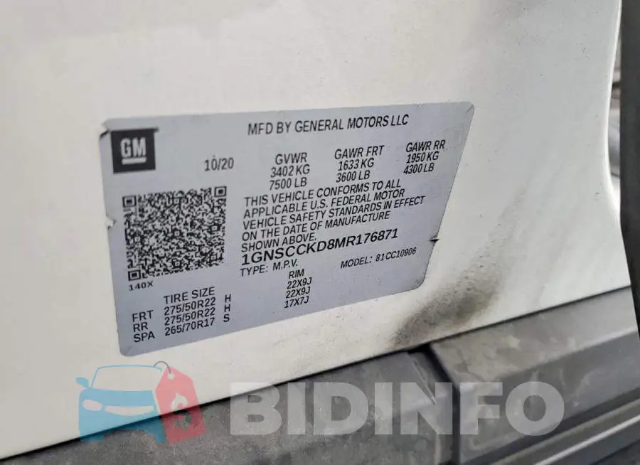 1GNSCCKD8MR176871 Photo# 13