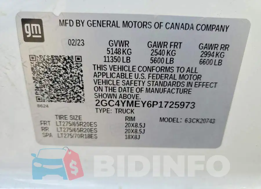 2GC4YMEY6P1725973 Photo# 12
