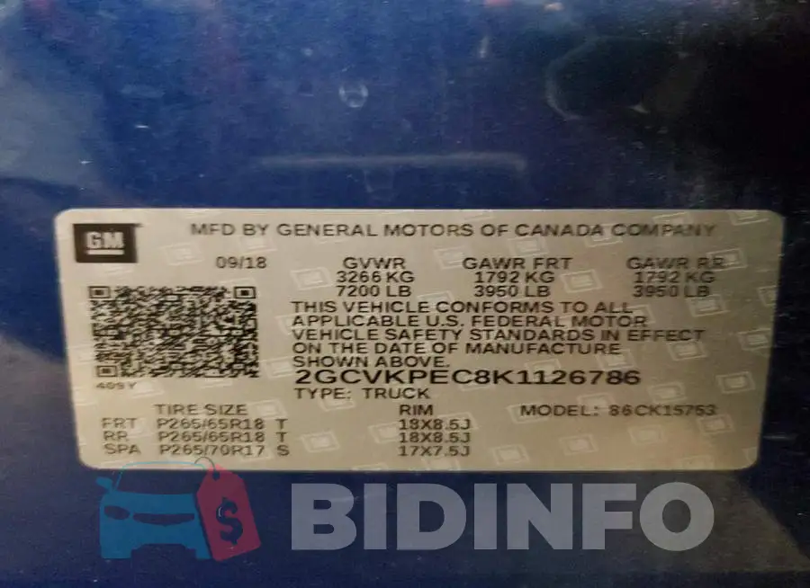 2GCVKPEC8K1126786 Photo# 12