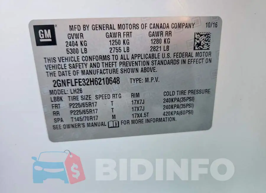 2GNFLFE32H6210648 Photo# 12