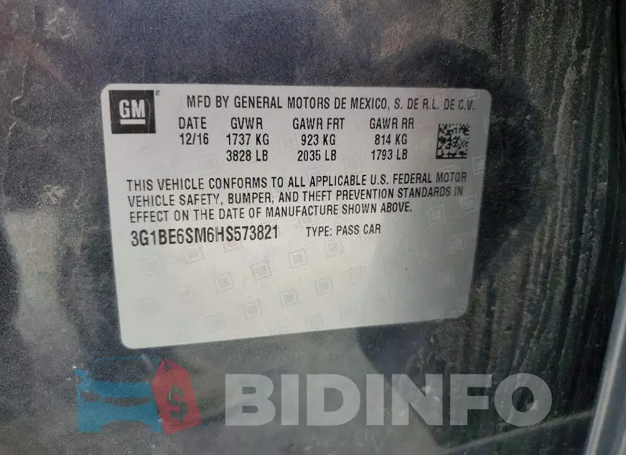 3G1BE6SM6HS573821 Photo# 13