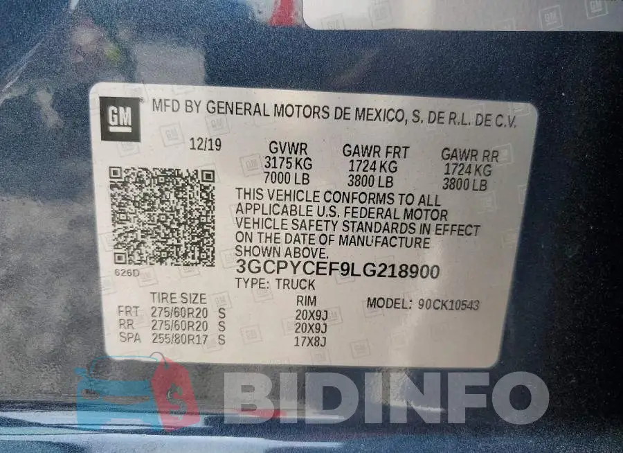 3GCPYCEF9LG218900 Photo# 12