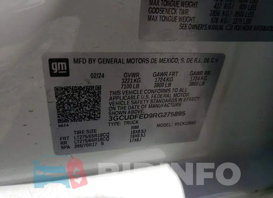 3GCUDFED9RG275895 Photo# 12