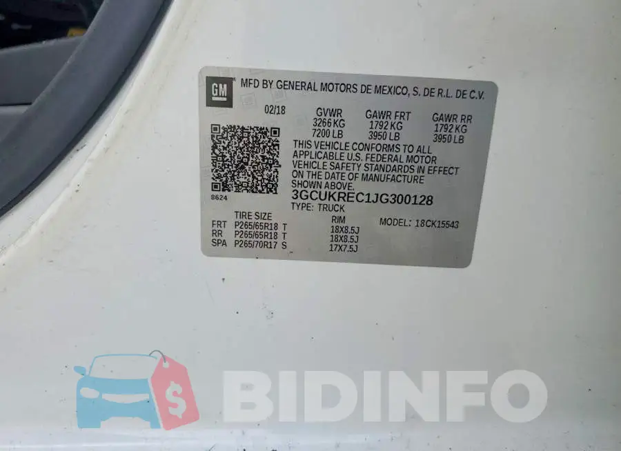 3GCUKREC1JG300128 Photo# 12