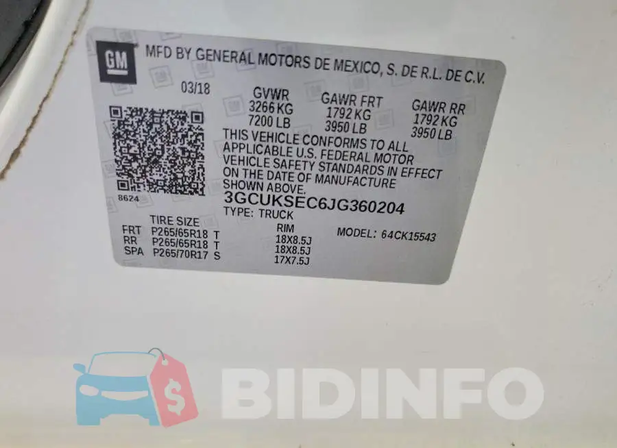 3GCUKSEC6JG360204 Photo# 12