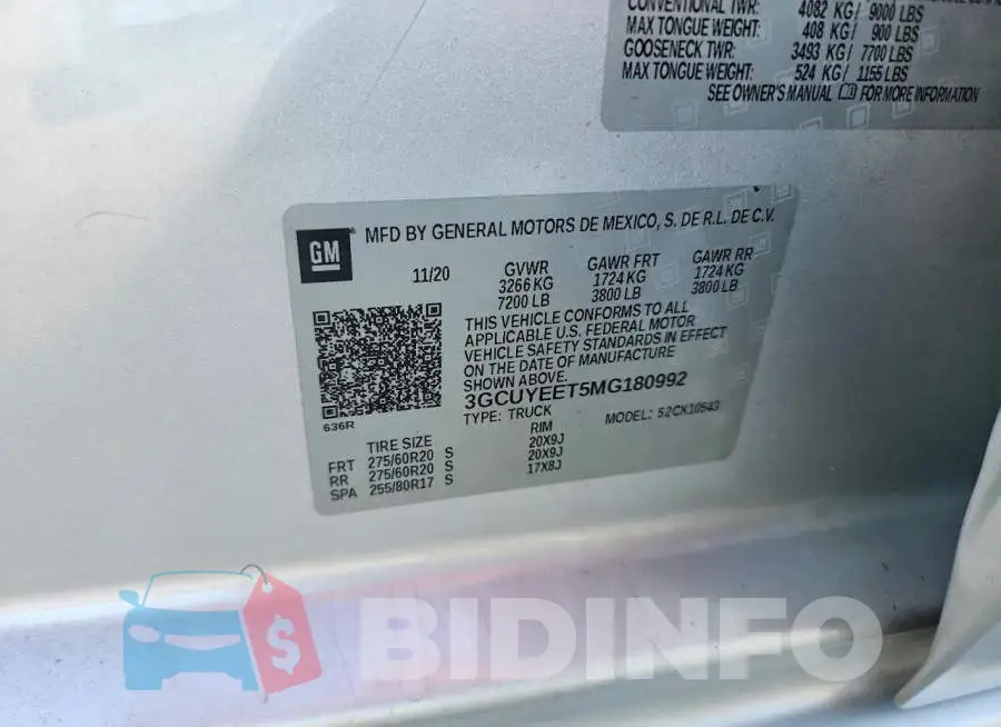 3GCUYEET5MG180992 Photo# 12