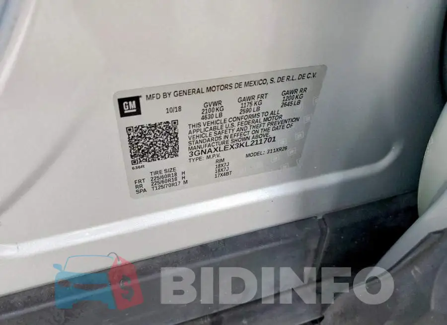 3GNAXLEX3KL211701 Photo# 13