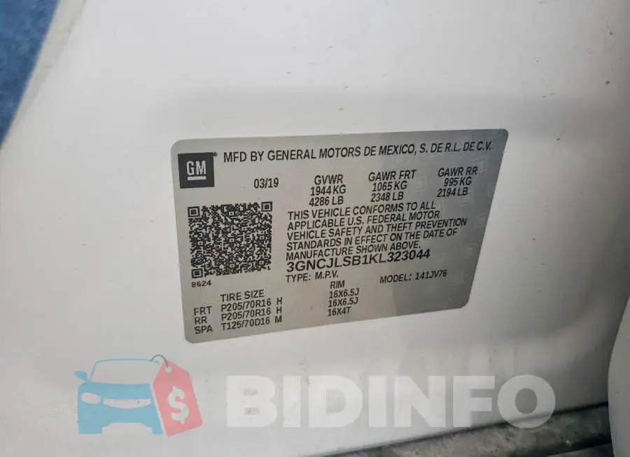 3GNCJLSB1KL323044 Photo# 13
