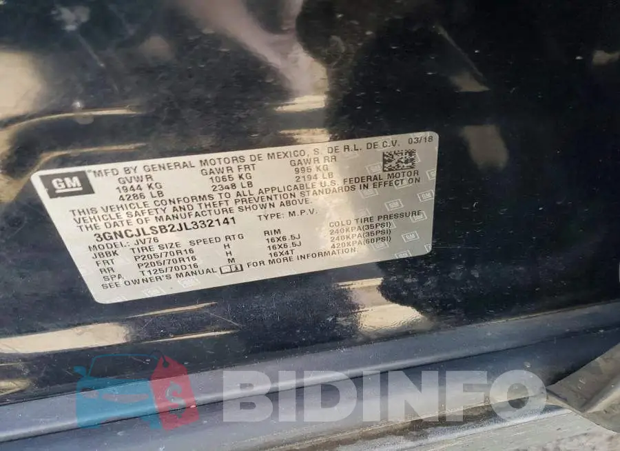 3GNCJLSB2JL332141 Photo# 12
