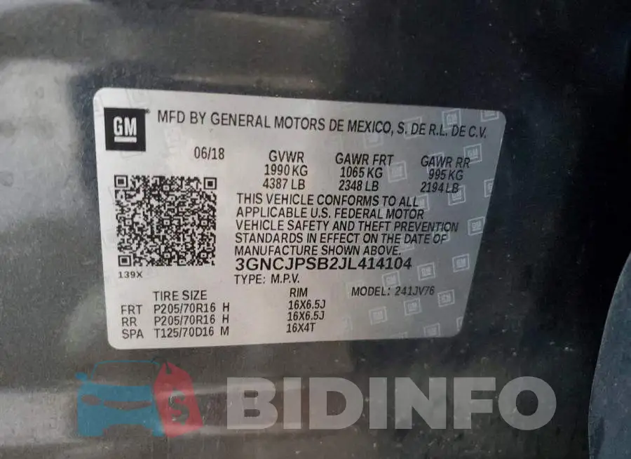 3GNCJPSB2JL414104 Photo# 13