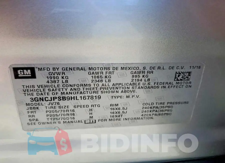 3GNCJPSB9HL167819 Photo# 13