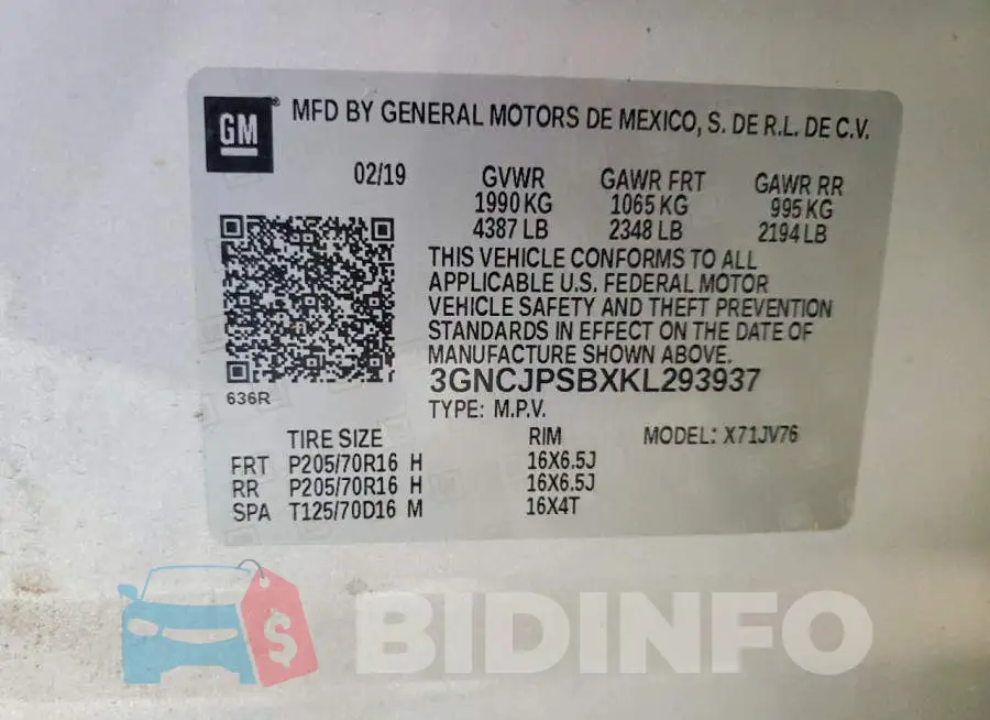 3GNCJPSBXKL293937 Photo# 12