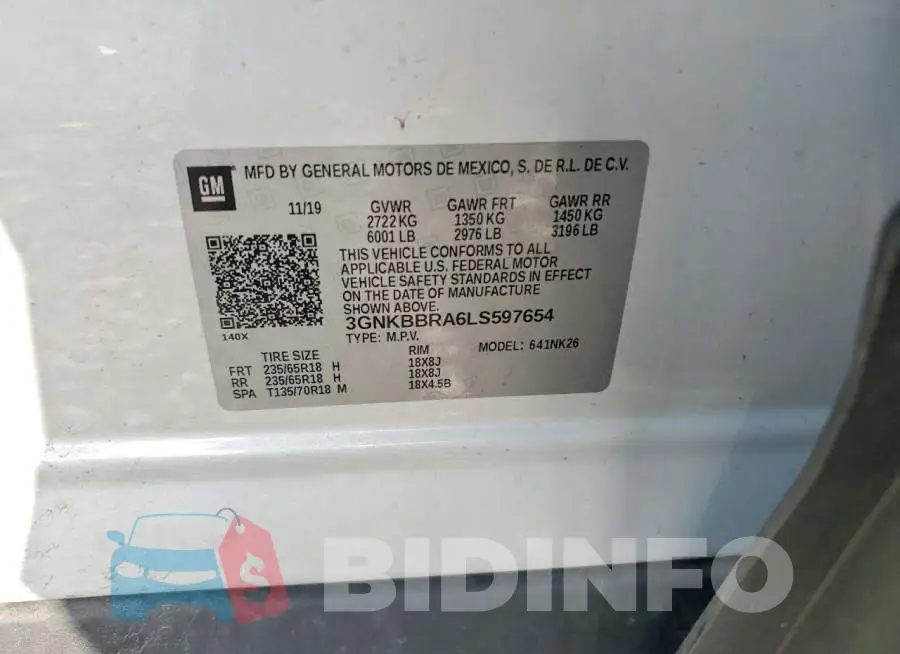3GNKBBRA6LS597654 Photo# 13