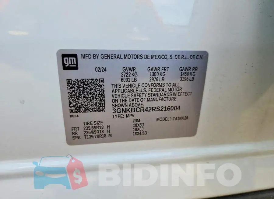 3GNKBCR42RS216004 Photo# 13