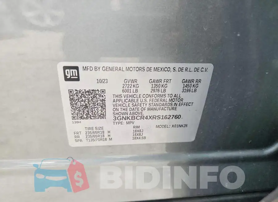 3GNKBCR4XRS162760 Photo# 13