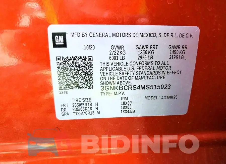 3GNKBCRS4MS515923 Photo# 12
