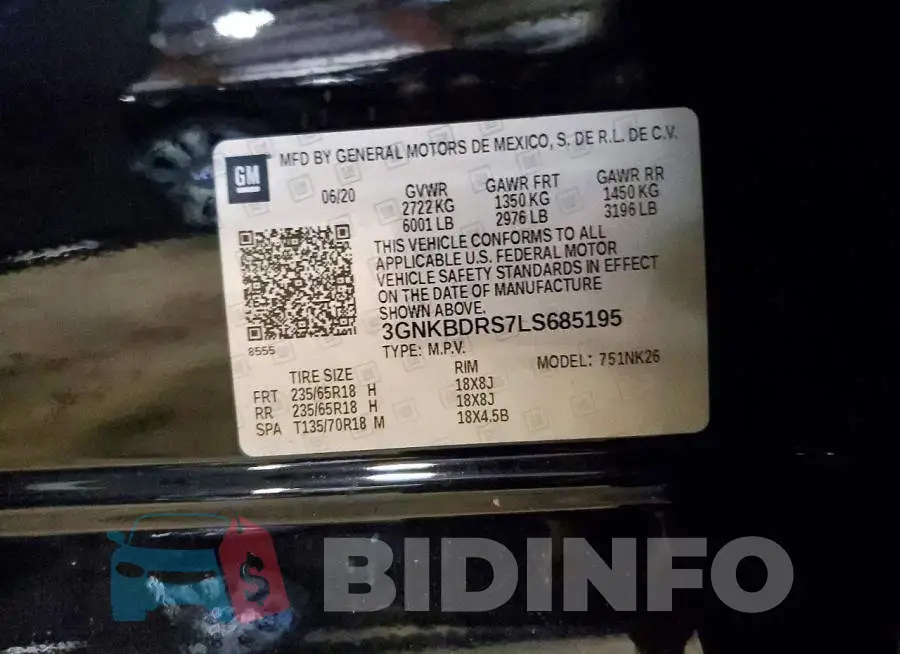 3GNKBDRS7LS685195 Photo# 12