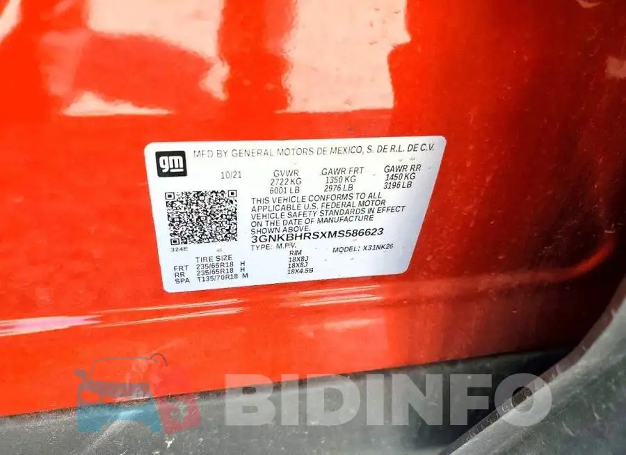 3GNKBHRSXMS586623 Photo# 13