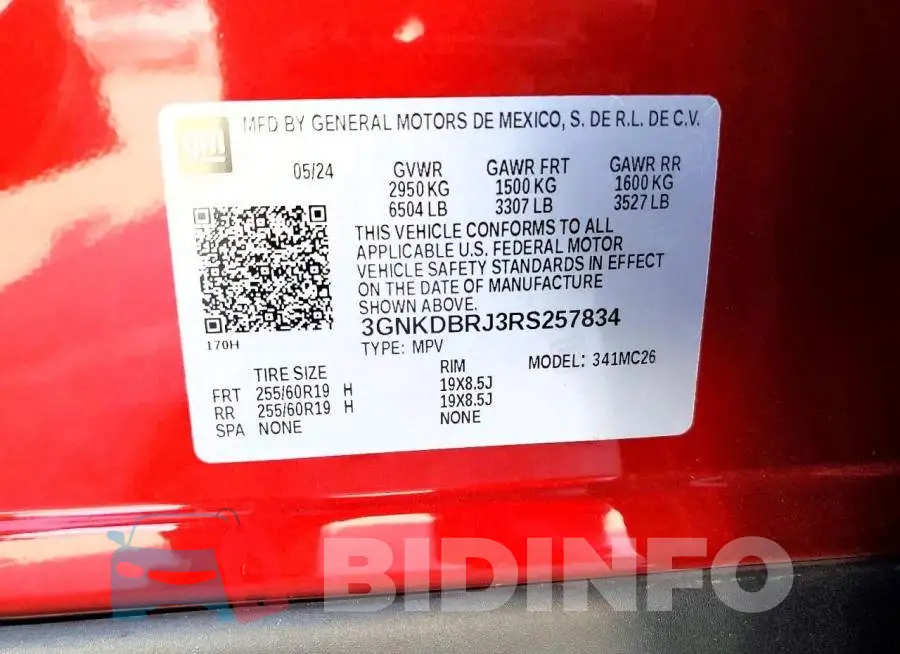 3GNKDBRJ3RS257834 Photo# 14